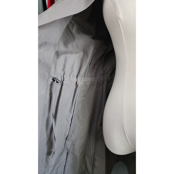 Eileen Fisher Grey Hooded Organic Cotton Recycled Nylon Drawcord Coat Sz Small - Picture 8 of 8